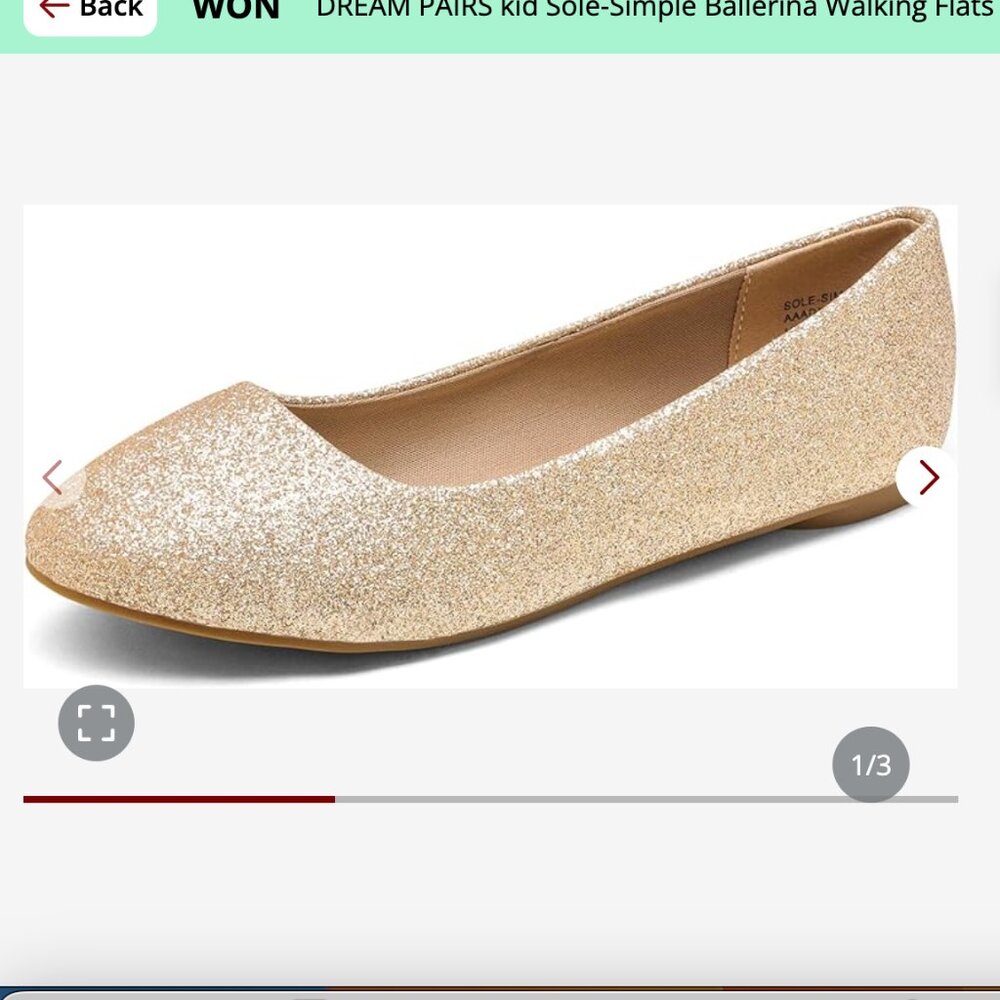 DREAM PAIRS Kid Sole-Simple Ballerina Walking Flats Shoes Size 7 NEW IN BOX